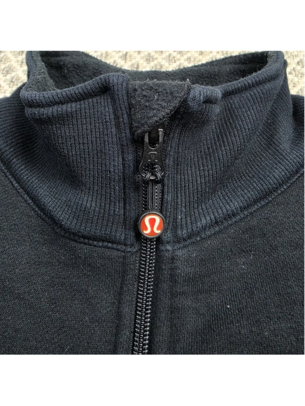 Lululemon Fleece Bomber Jacket Men’s XL Black Full Zip Heavyweight Mock Neck